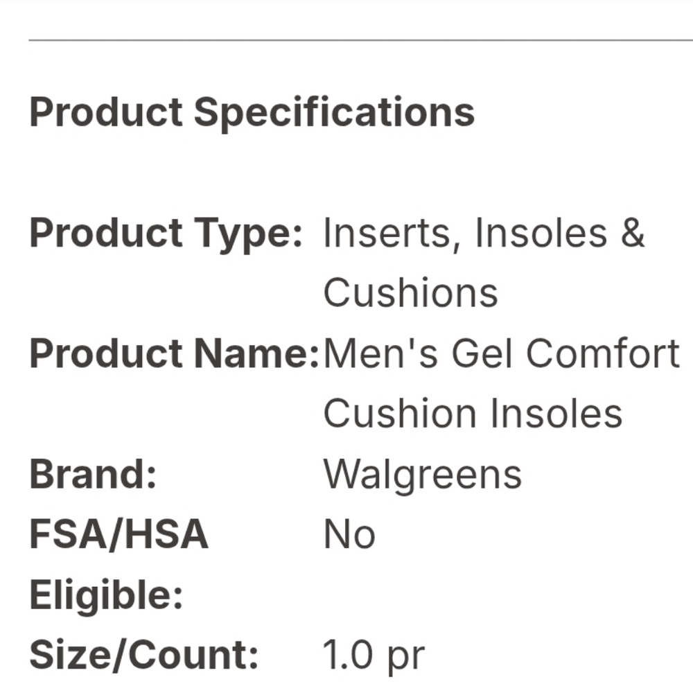 Walgreens Men's Gel Comfort Cushion Insoles, Size 7-13, 1.0 pr - Picture 2 of 13